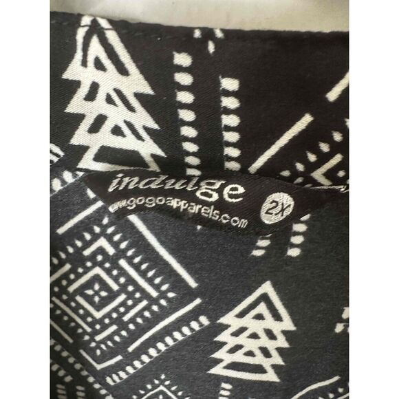 Indulge Shirtdress Womens Size 2X Black Geometric Long Sleeve Collar - Picture 7 of 7